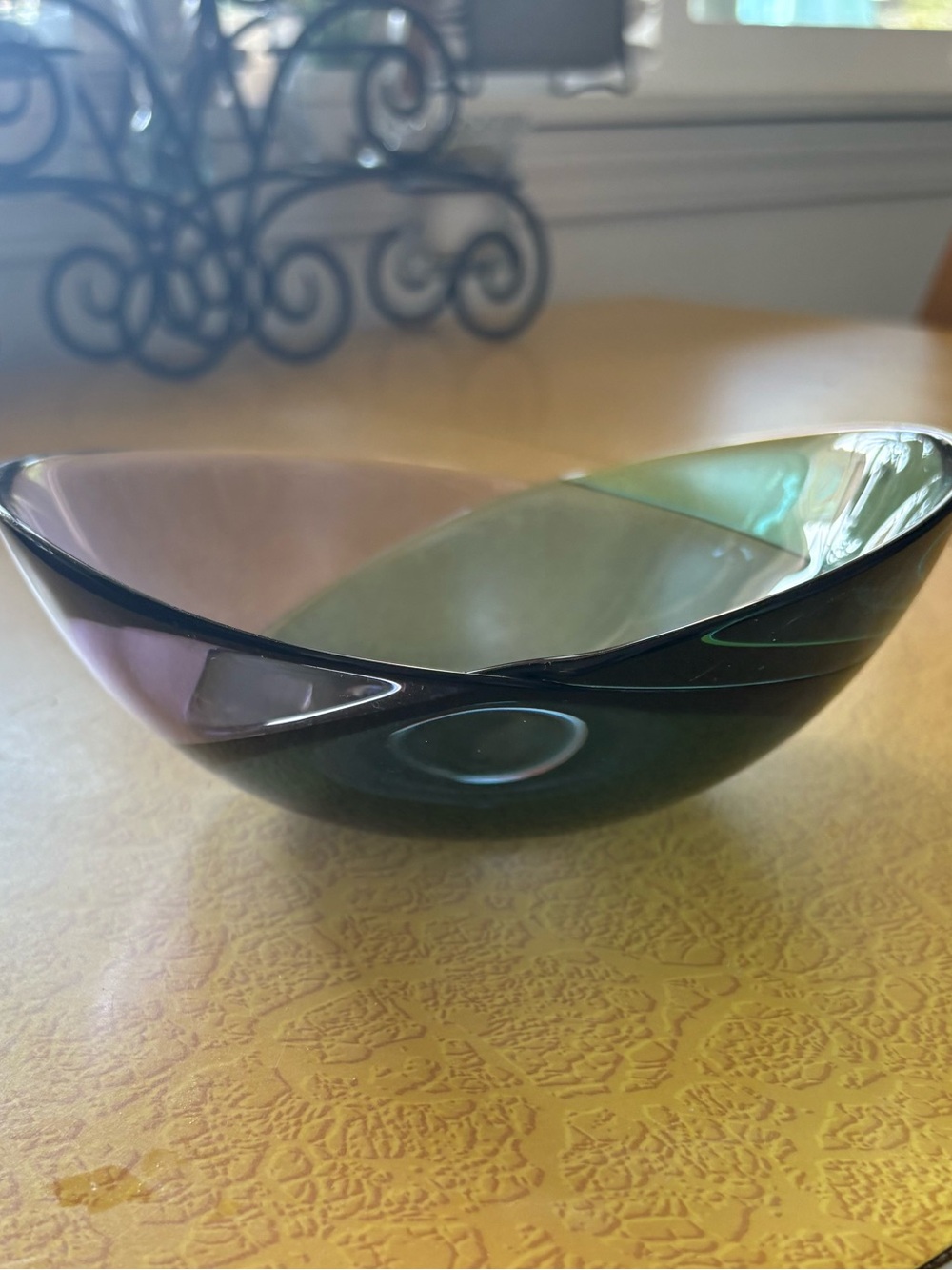 MCM Orrefors Purple & Green Glass Bowl